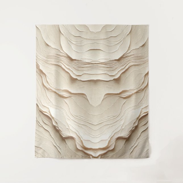 Tapete De Parede Olhar Texturizado Natural Creme de Marfim Boêmio (Frente)