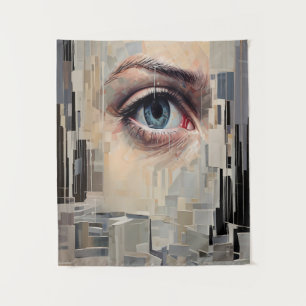 Tapete De Parede Olho abstrato - Arte Geométrica Surreal