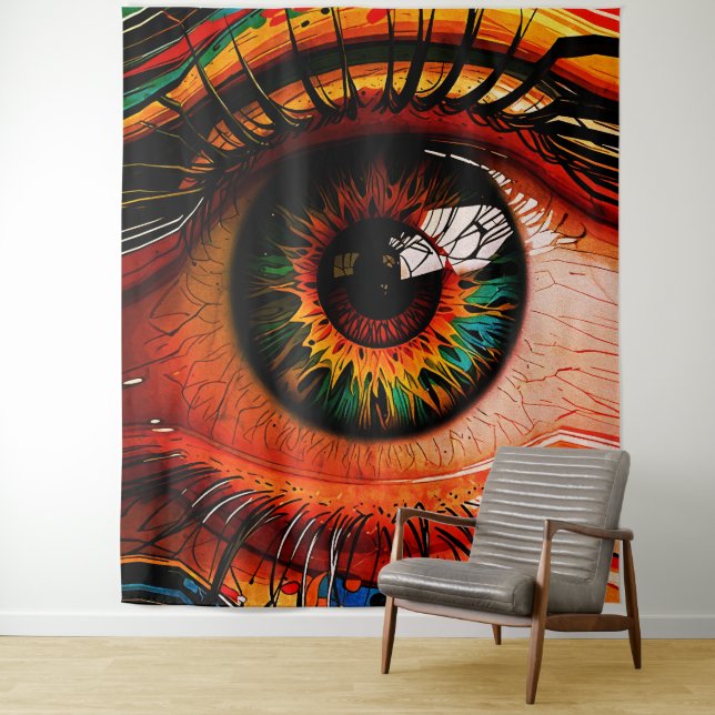 Tapete De Parede Olho Explosão de Cor – Realismo Abstrato Vibrante (In Situ)