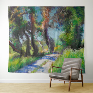 Tapete De Parede Oliveiras junto ao Mar – Pastel Mediterrâneo