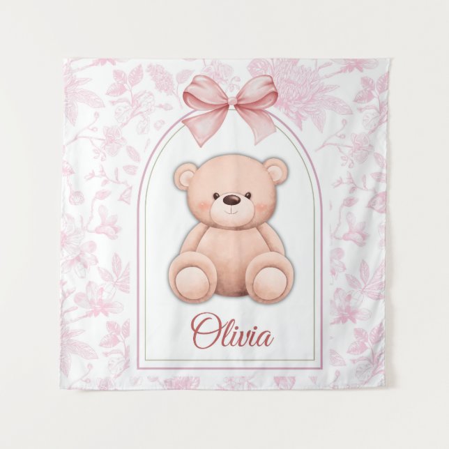 Tapete De Parede Olivia | Projeto de Berçário Personalizado com Urs (Frente)