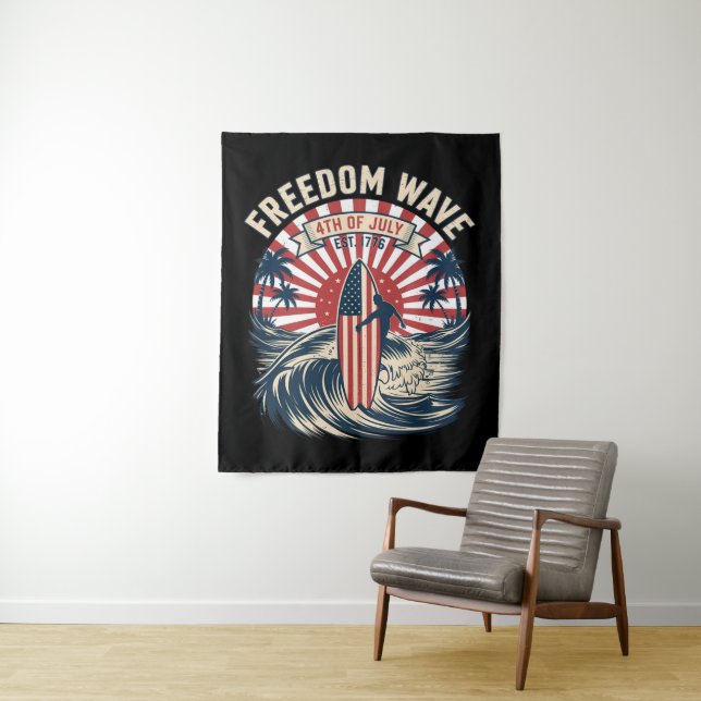 Tapete De Parede Onda da Liberdade 4 de Julho (In Situ)
