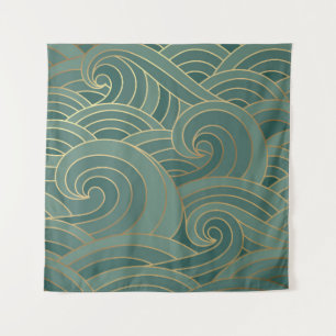 Tapete De Parede Onda Dourada: Tradicional Luxo Oriental