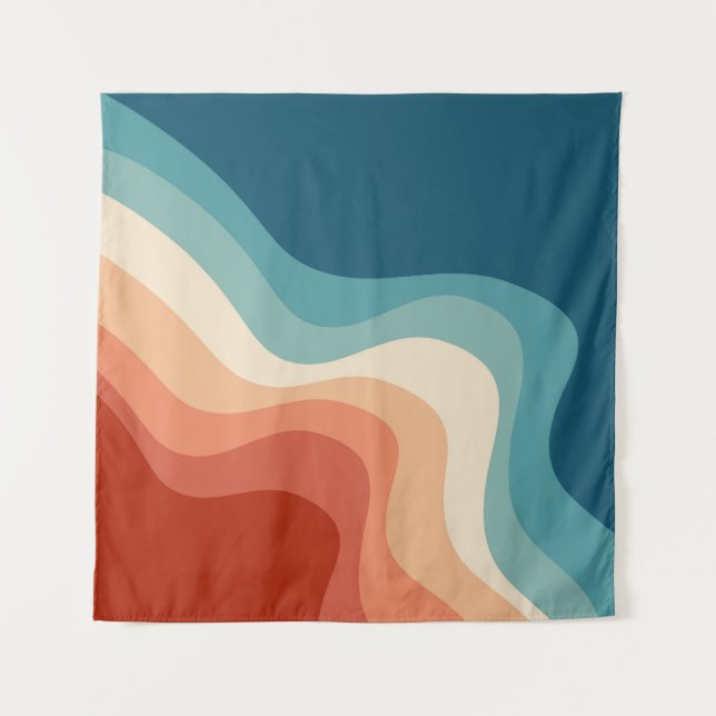 Tapete De Parede Ondas estilo retrô (Frente)