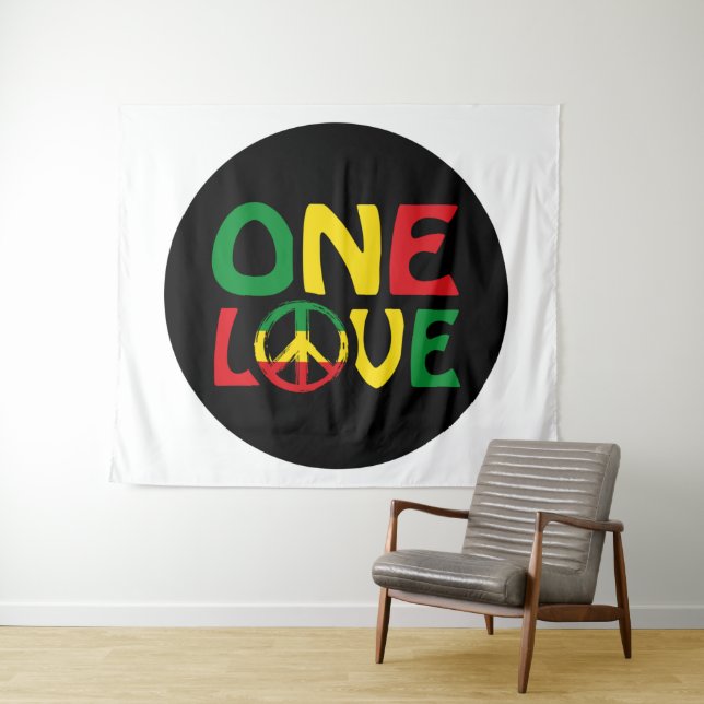 Tapete De Parede One Love, Reggae design (In Situ (Horizontal))