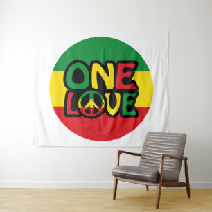Tapete De Parede One Love, Reggae design com cores reggae