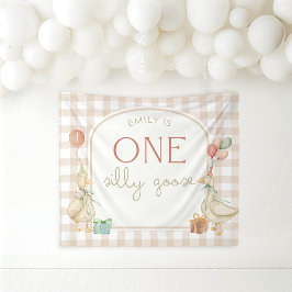 Tapete De Parede One Silly Goose Birthday Personalized Banner