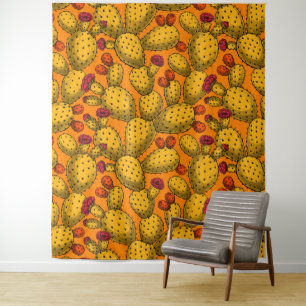 Tapete De Parede Opuntia florescente em amarelo