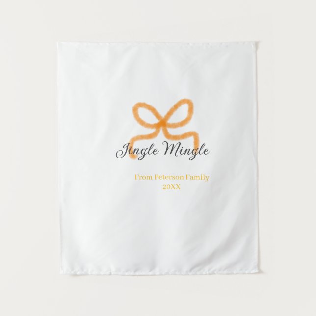 Tapete De Parede Orange bow jingle Mingle retro boho family namdate (Frente)
