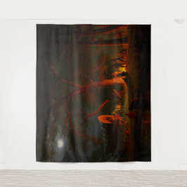 Tapete De Parede Oregon Trail Conestoga Wagon Moonlight Camp Fire