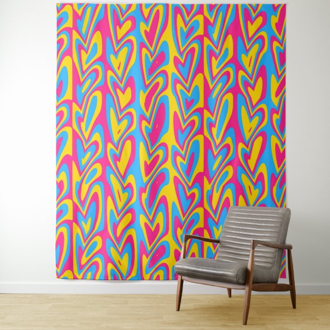 Tapete De Parede Orgulhos Pansexuais Groovy Trippy Squiggly Quirky  (In Situ)