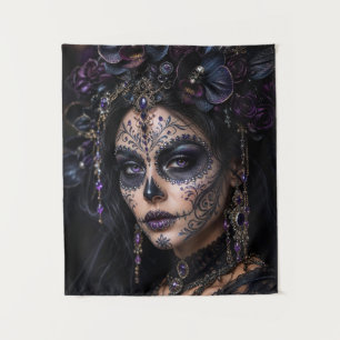 Tapete De Parede Orquídea Âmbar Calavera – Caveira de Açúcar Gótica