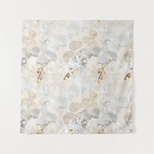 Tapete De Parede Orquídeas brancas sobre um creme leve