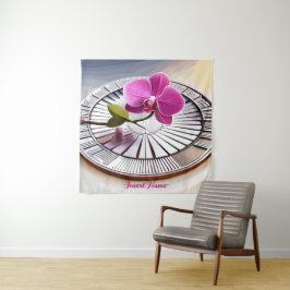 Tapete De Parede Orquídeas Rosa Expectativas em Prata