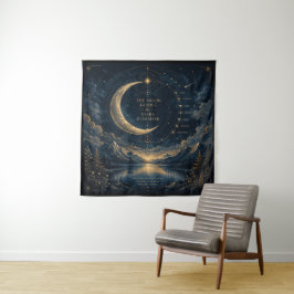 Tapete De Parede Os Guias da Lua | Arte Celestial da Lua e das Estr