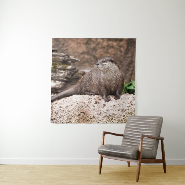 Tapete De Parede Otter On The Rock (In Situ)