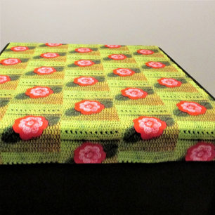 Tapete De Parede Ouro de Artisã Floral Rosa-Quente Verde-Impressão