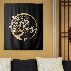 Tapete De Parede Ouro Enso Zen Circle Sakura