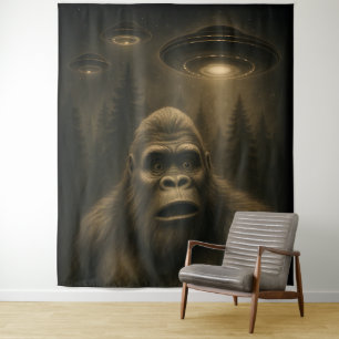 Tapete De Parede OVNI Alienígena Sasquatch Pé Grande