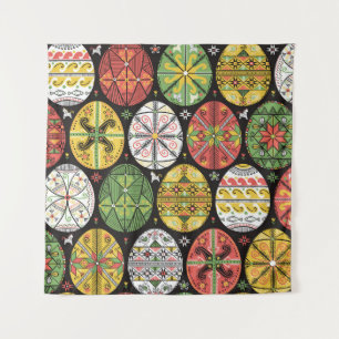 Tapete De Parede Ovos de Páscoa ucranianos, padrão de colheita.