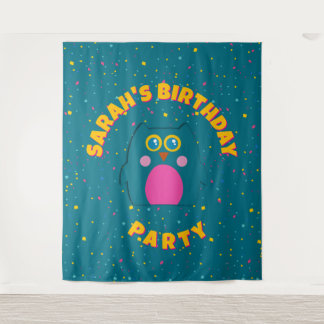 Tapete De Parede Owl Teal Purple Aniversário  