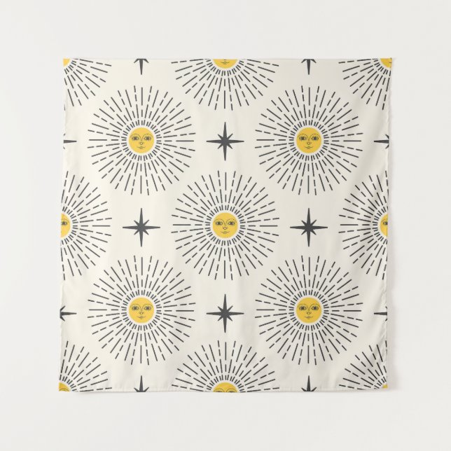 Tapete De Parede Padrão Celestial de Sunshine Vintage (Frente)