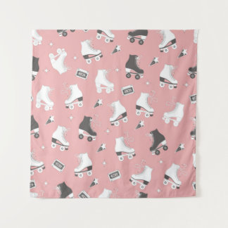 Tapete De Parede Padrão contínuo com patins de rolo e cassete t