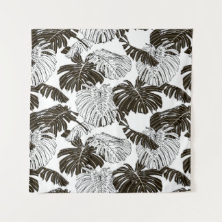 Tapete De Parede padrão contínuo de folhas de Monstera