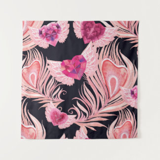 Tapete De Parede Padrão contínuo de valentine em aquarela suave