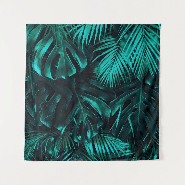Tapete De Parede Padrão das folhas tropicais (Frente)