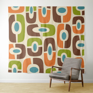 Tapete De Parede Padrão de Abstrato cósmico moderno do Meio século