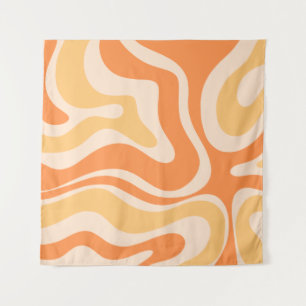 Tapete De Parede Padrão de Abstrato de espiral líquida retrô em 