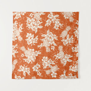 Tapete De Parede Padrão de aloha sem sementes de hibisco e abacaxi