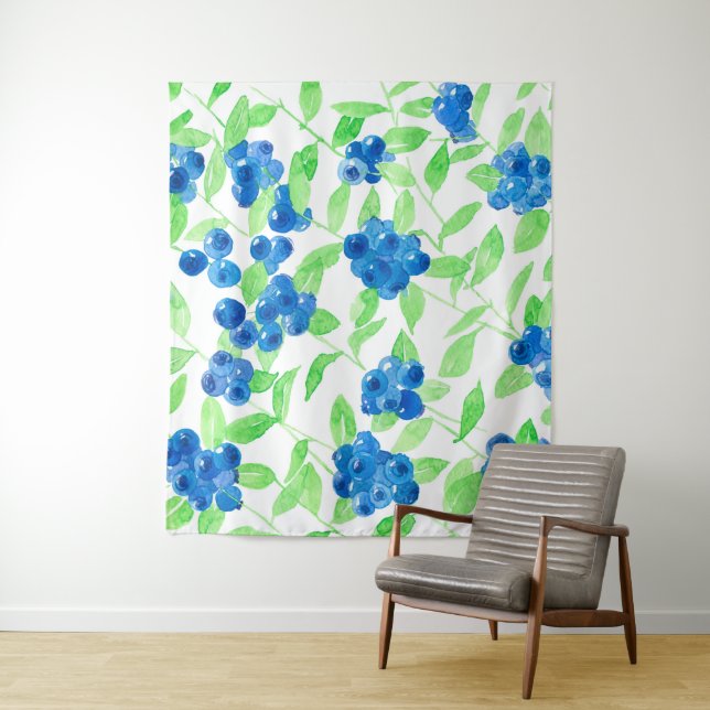 Tapete De Parede Padrão de aquarela de amora (In Situ)