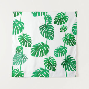 Tapete De Parede Padrão de aquarelas sem costura com folhas tropic