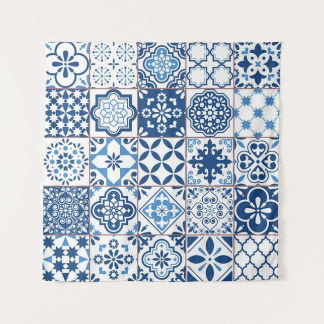 Tapete De Parede Padrão de azulejos cerâmicos (Frente)