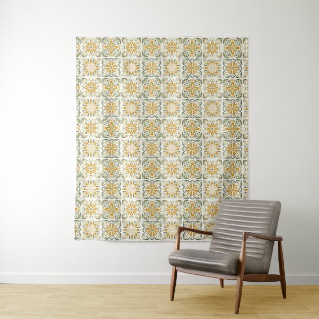 Tapete De Parede Padrão de Azulejos Portugueses (In Situ)