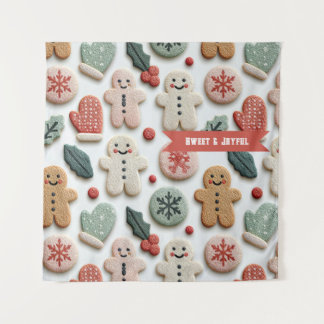 Tapete De Parede Padrão de Biscoito de Natal Fofo