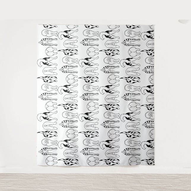 Tapete De Parede Padrão de Bumbuns de cães (Frente)