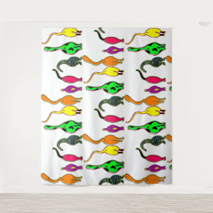 Tapete De Parede Padrão de Bumbuns de Gato Coloridos