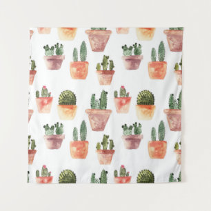 Tapete De Parede Padrão de Cactus Propulso Verde