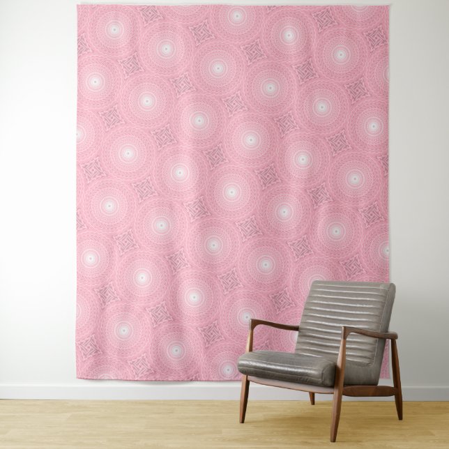 Tapete De Parede Padrão de círculos rosa (In Situ)