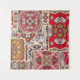 Tapete De Parede padrão de colcha de retalhos vintage. Vintage dec