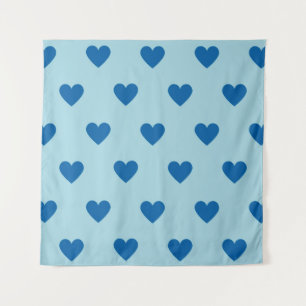 Tapete De Parede Padrão de Coração Simples Azul
