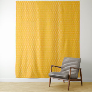 Tapete De Parede Padrão de Cubo Hexagonal Amarelo Vibrante Design