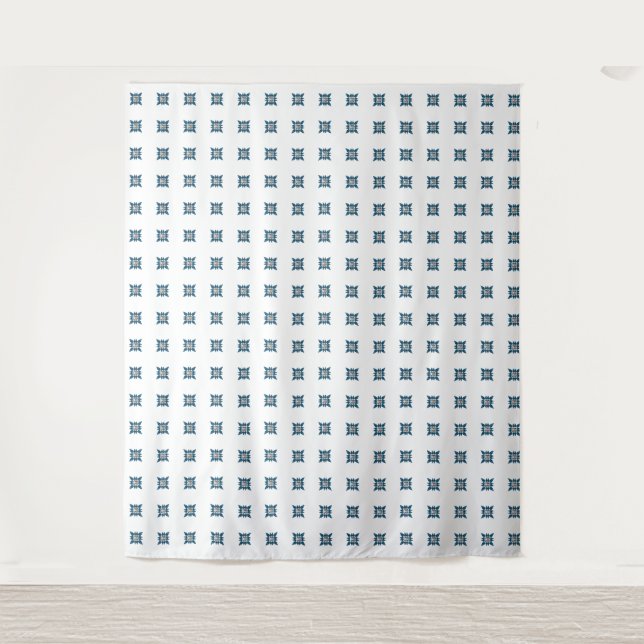 Tapete De Parede Padrão de Deco de Arte Azul (Frente)