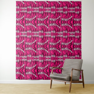 Tapete De Parede Padrão de design de pele de tigre rosa 