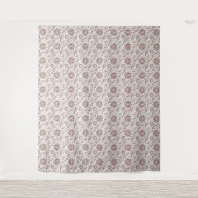 Tapete De Parede Padrão de Design Espiritual Mandala Floral Boho (Frente)