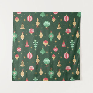 Tapete De Parede Padrão de Enfeites de natal do estilo Vintage - Ve