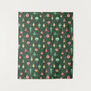 Tapete De Parede Padrão de Enfeites de natal do estilo Vintage - Ve